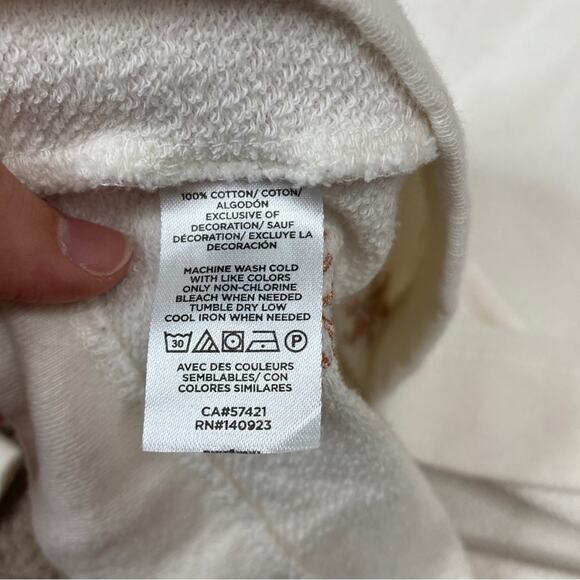 Ann Taylor LOFT | Cream Snowflake French Terry Cotton Sweater Embroidered XS - Picture 4 of 5